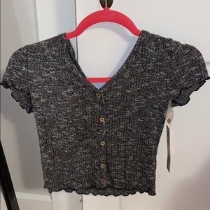 Black/ grey waffled T- Shirt